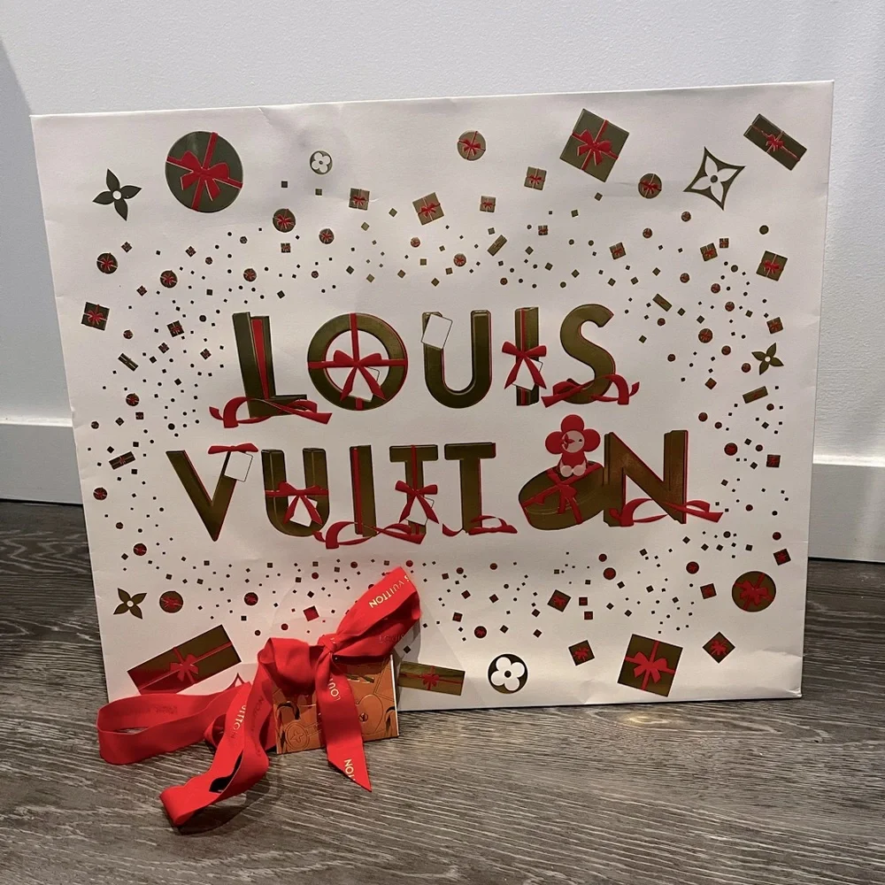 Louis Vuitton | Large Holiday Gift Bag with Ribbon and Card/Card Holder